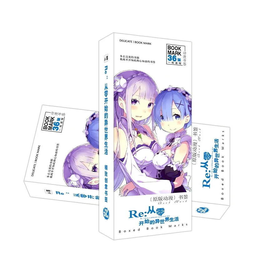36-Pcs-Set-Anime-Re-Life-in-a-different-world-from-zero-Paper-Bookmark-Book-Holder (1)