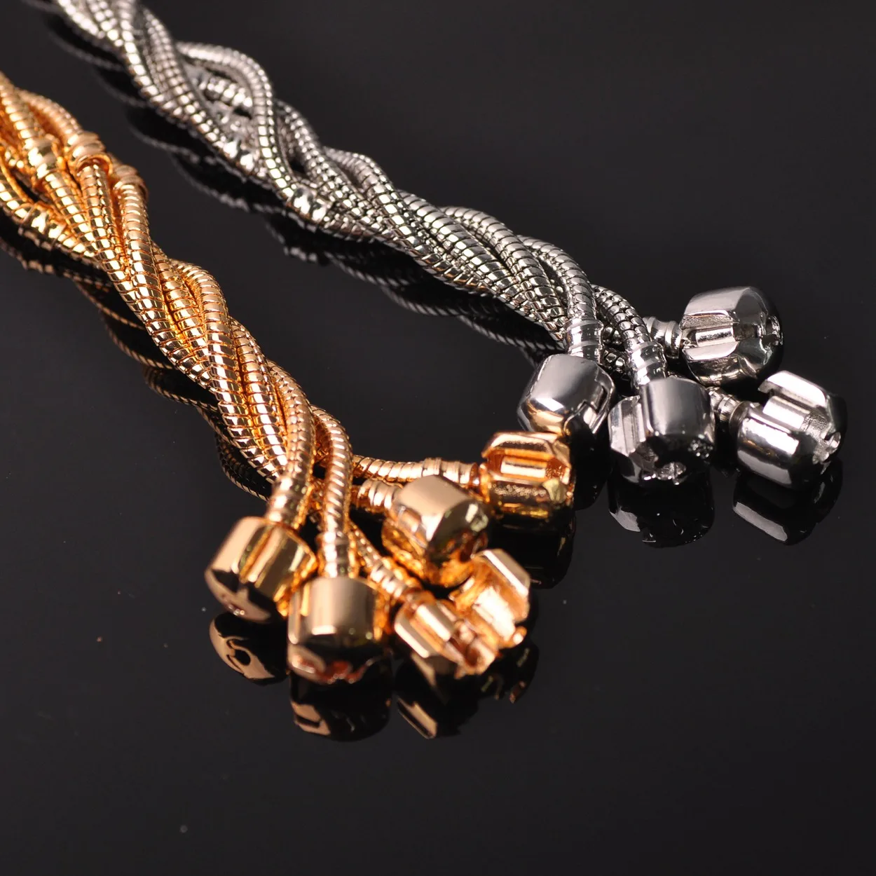 Gold/Silver Metal Snake Chain for European Charms Bracelet Making DIY