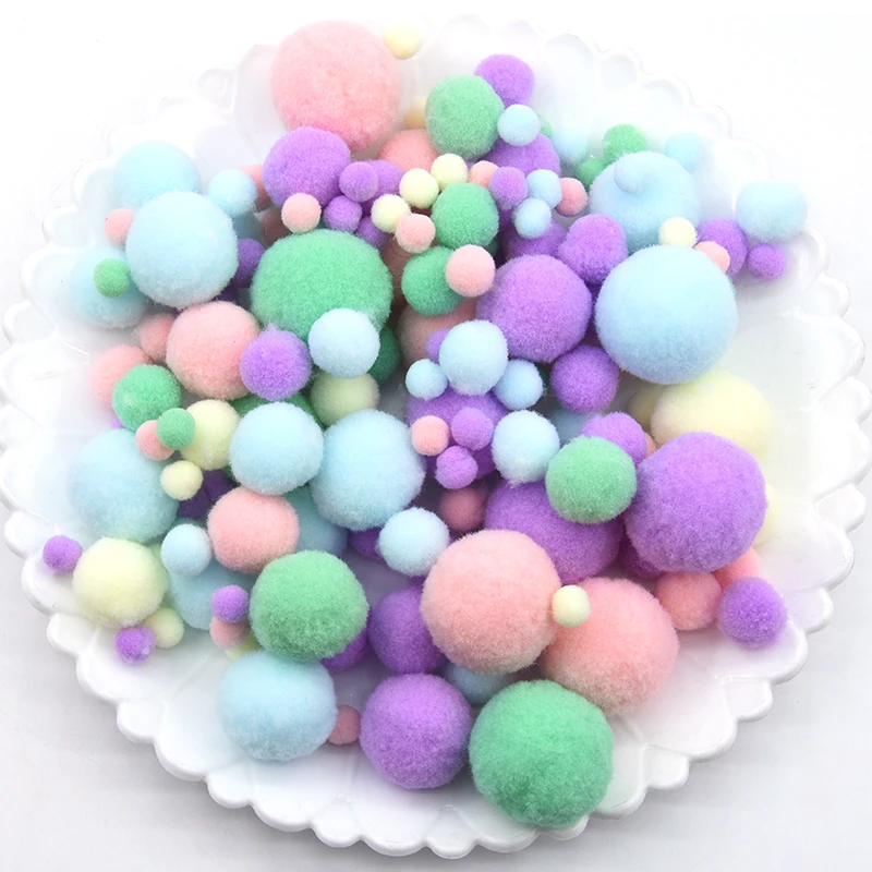 Mix warmcolor 20g Мини Помпона смешанный Мягкий круглый Pompones шарики Пышная юбка с помпонами для малышей DIY одежды ручной работы рукоделия 8/10/15/20/25/30 мм - Цвет: Mix warmcolor 20g