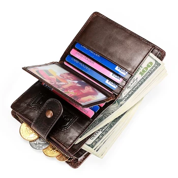 

Wallet Men Wallet with Short Clip Brown Leather Latest Model Korean Small Wallet Buckle