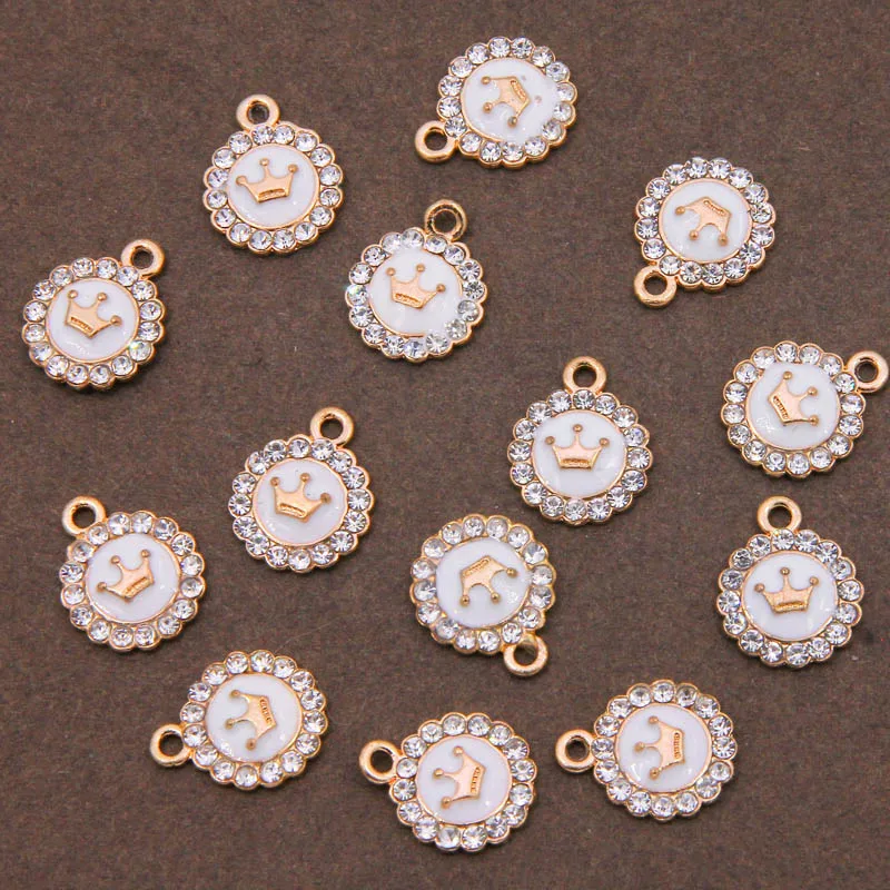 6 Pcs High Quality DIY Fashion Charms Gifts Enamels Crown Alloy Pendant Making Bracelet Necklace Jewelry Accessories wholesale | Украшения
