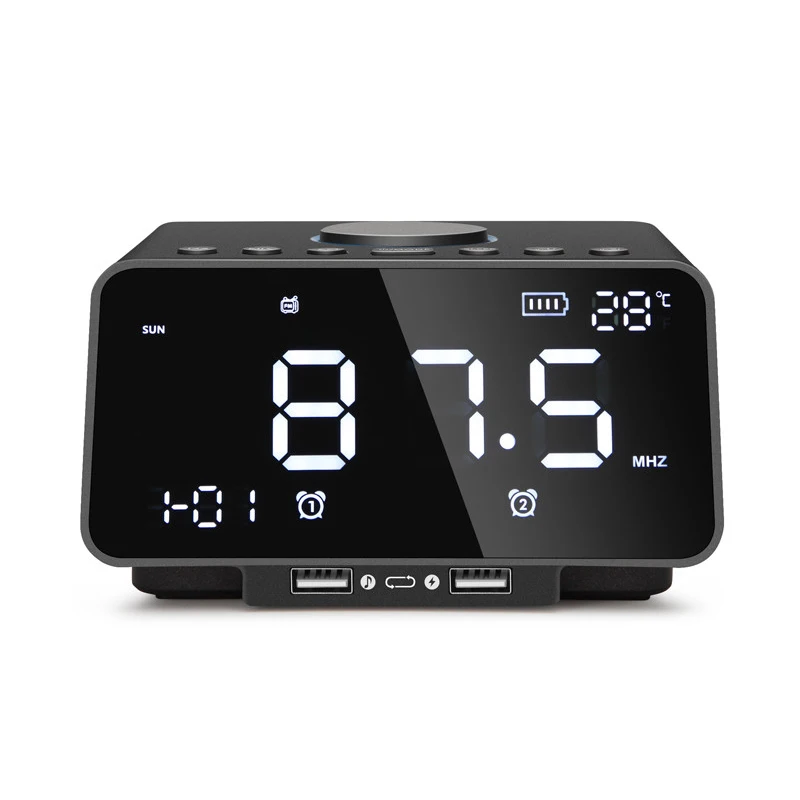 K9 Bluetooth динамик Многофункциональный Будильник корзина звук, с радио FM и двойной usb зарядка черный/белый