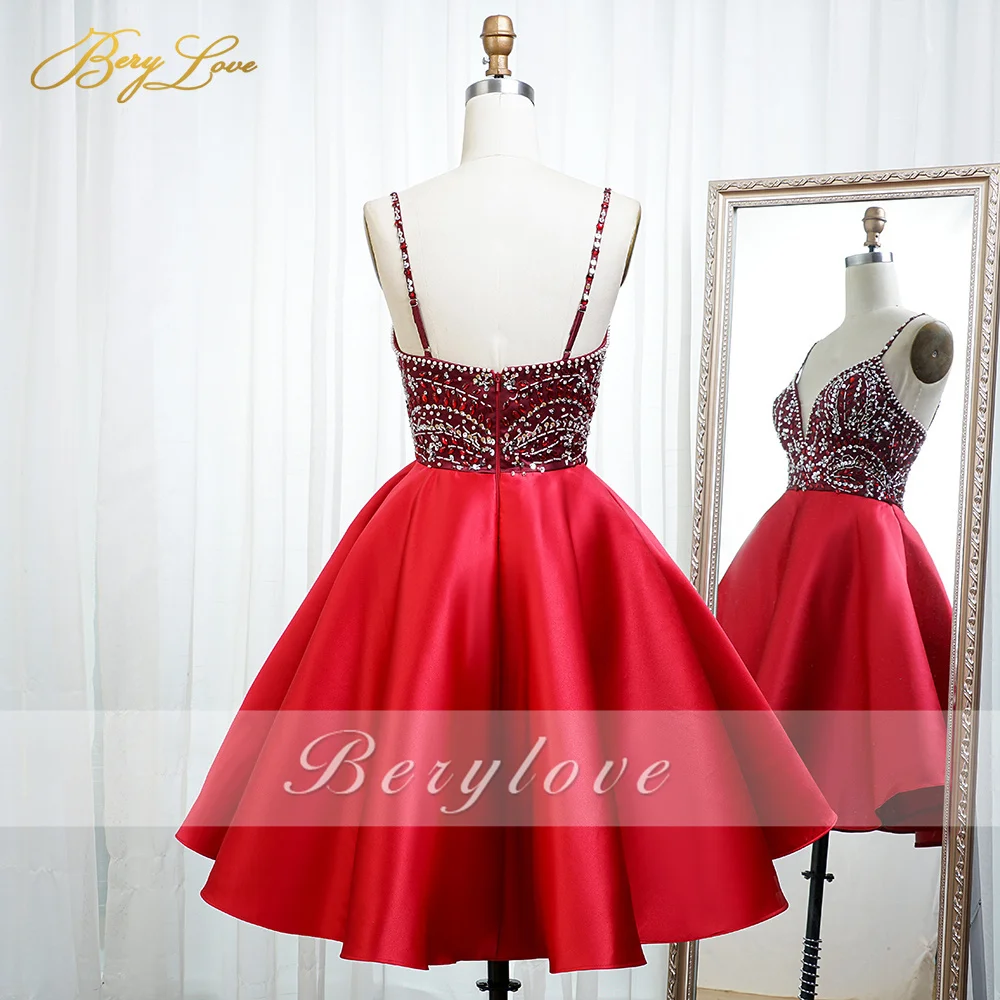 Elegant Red Short Cocktail Dresses Women Satin Party Dress for Wedding Knee  Length A Line Robe de Cocktail Prom Gown - AliExpress
