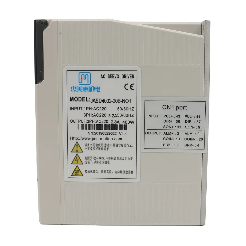 JMC 1.27NM 60mm 220V 400W 3000rpm AC Servo Motor & Drive Kit 17Bit Encoder for CNC Machine 60JASM504230K-17BC+JASD4002-20B-NO1