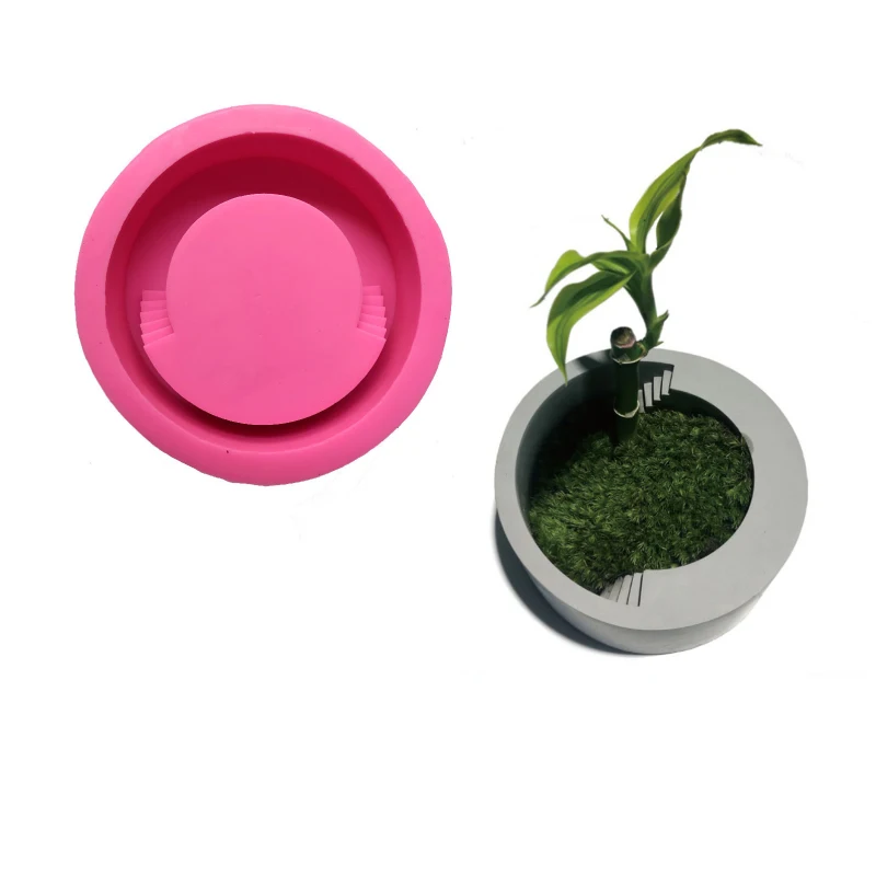 Круглая Лестница цветок бетонный Горшок Плесень DIY суккулент цветок цементная штукатурка силиконовая форма настольные Планты в горшках домашний декор