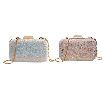 

2x Women Evening Bag Wedding Party Bag Diamond Rhinestone Clutches Crystal Bling Clutch Bag Purses(Blue&Pink)