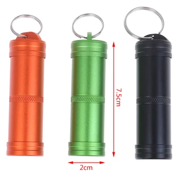 

1PCS Waterproof Pill BoxCache Cache Drug Holder Container Keychain Medicine Box Travel Camp Tools Outdoor Emergency Survival