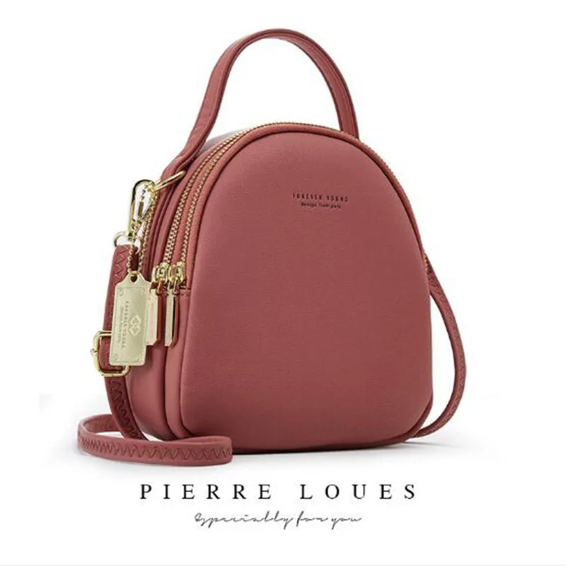 Маленькие рюкзаки, женский роскошный рюкзак, женские сумки, дизайнерская многофункциональная женская сумка через плечо, кошелек для мобильного телефона, Mochila Feminina - Цвет: dark pink