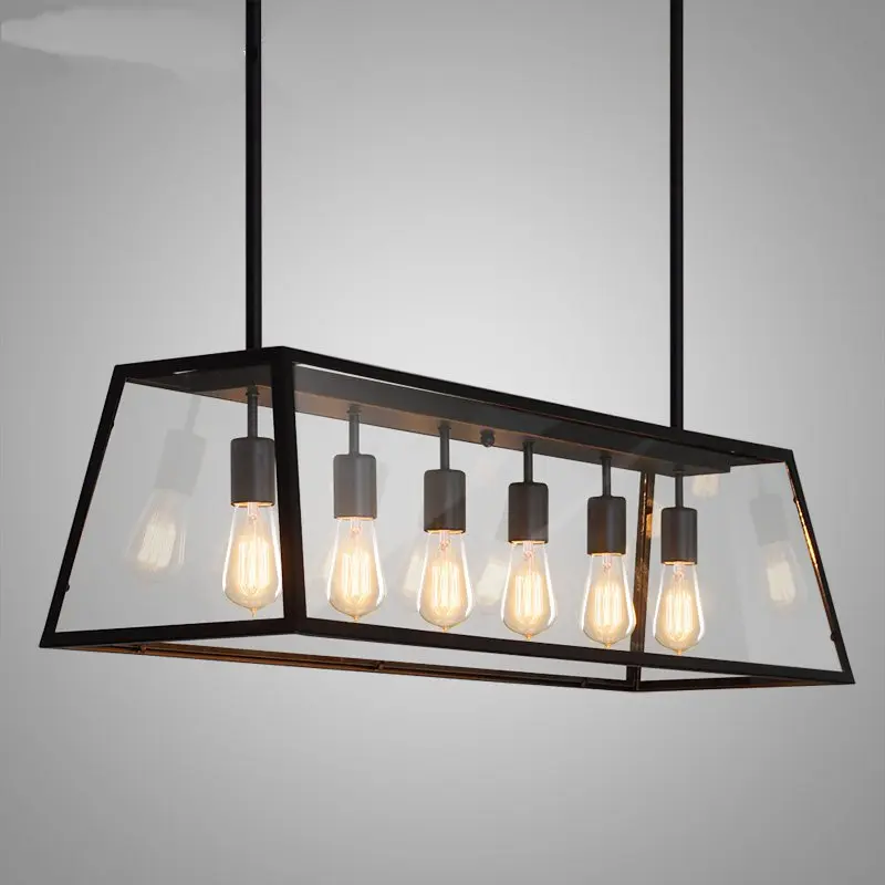 Vintage Black Transparent Glass Pendant Lights Edison Bulb Art Kitchen Hanging Lamps Modern Bar Cafe Deco Hanging Lamp Luminaria