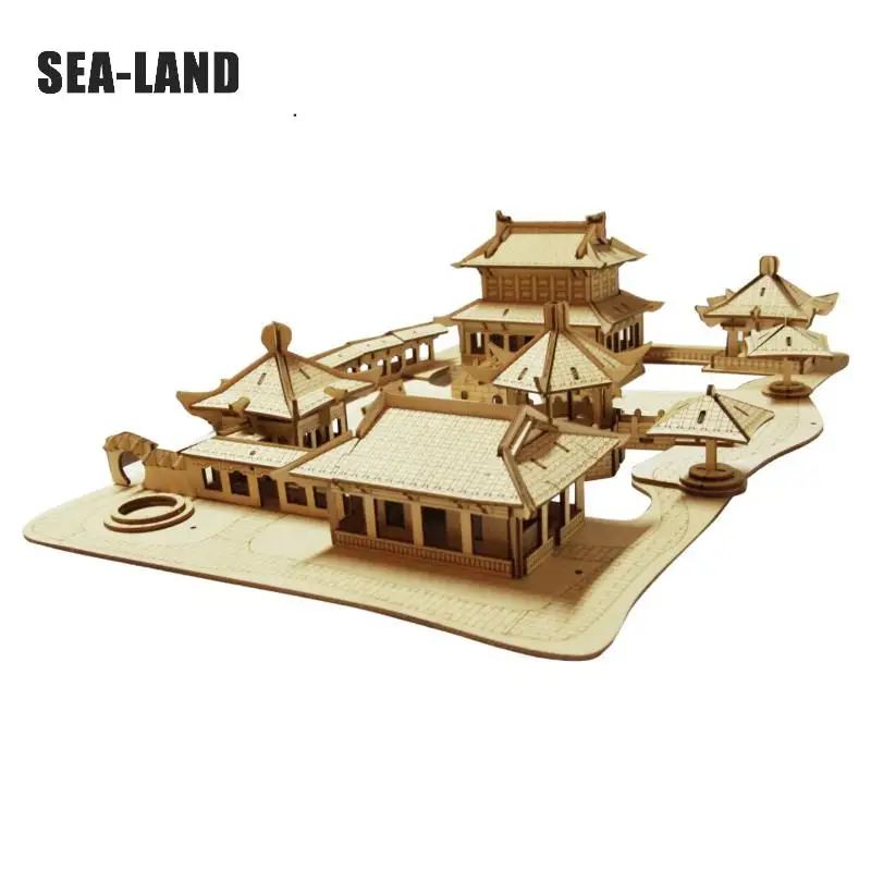 Лазерная резка 3D деревянная игрушка для детей головоломка Сучжоу Сад Diy Детская