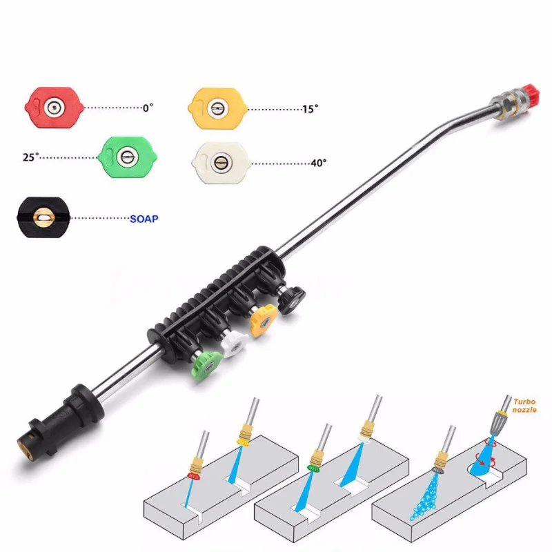 DWZ New Pressure Washer Jet Lance Spray Wand + 5pcs Nozzles Tips for Karcher K1-K7