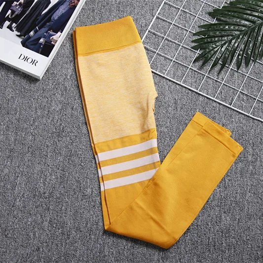 1871 yellow pants Бесшовные леггинсы с высокой талией, леггинсы с эффектом пуш-ап, спортивные женские штаны для фитнеса, бега, йоги, энергетические бесшовные леггинсы, Леггинсы для девочек для тренажерного зала - Color: 1871 yellow pants
