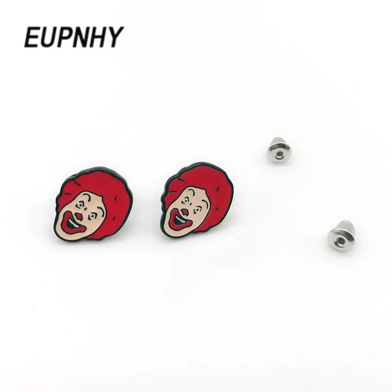 EUPNHY Harajuku Ronald McDonald серьги гвоздики для женщин мультфильм пирсинг модные