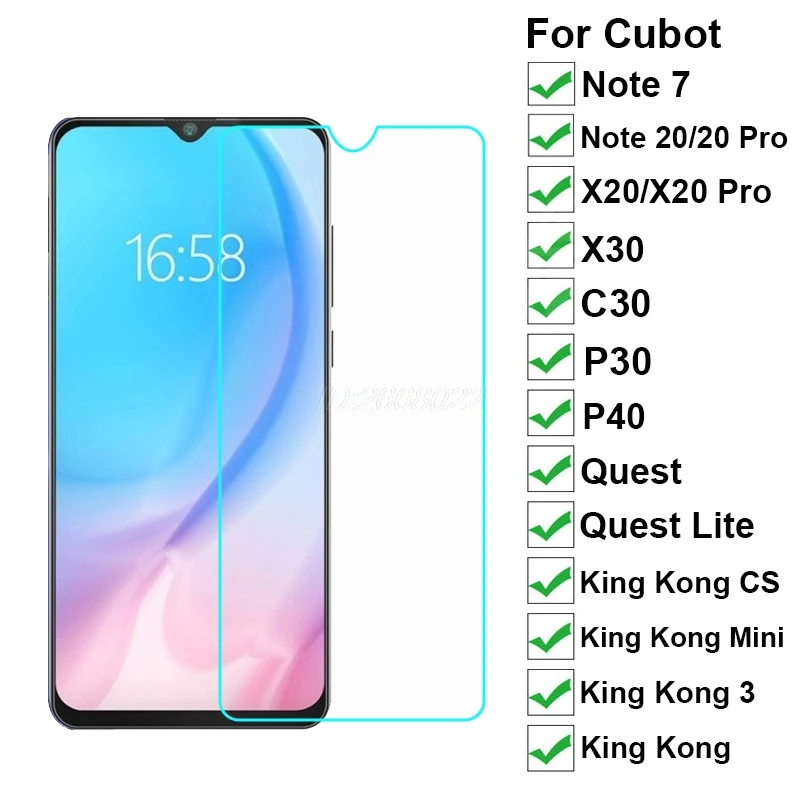 Закаленное стекло для Cubot Quest Lite Kong King 3 CS Mini P40 P30 X20 X30 C30 защитная пленка экрана Note 7