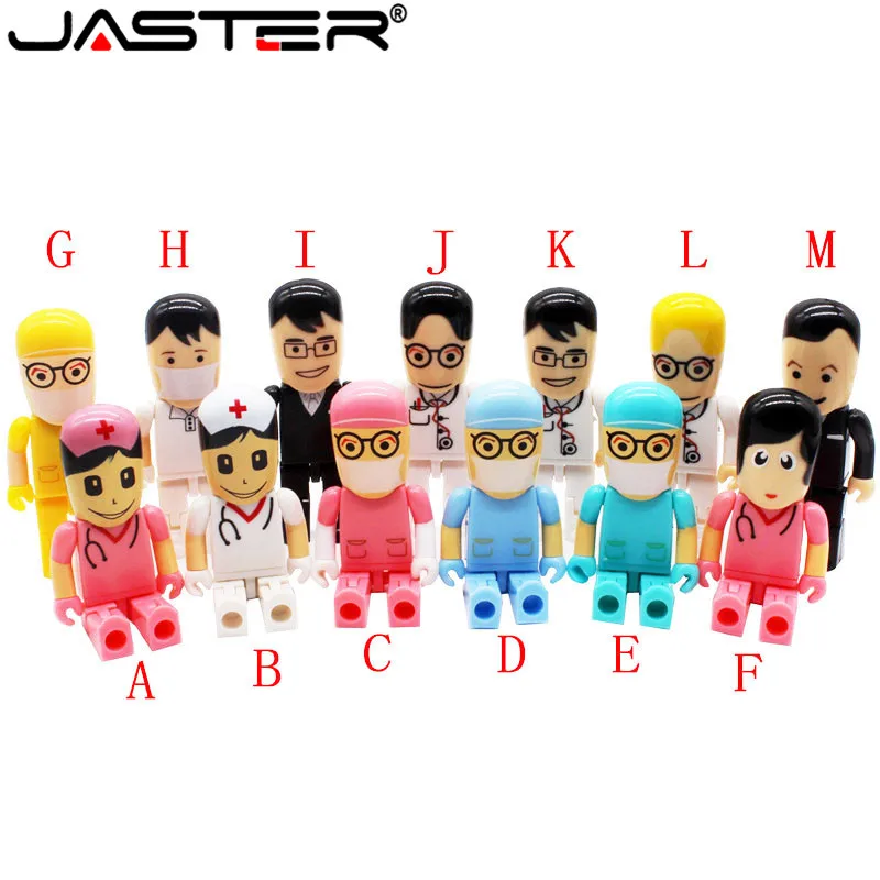 JASTER Printable Signs Doctor Cartoon Series Pendrive2.0 4GB 8GB 16GB 32GB 64GB Hospital Dental Gifts USB Flash Drive Лучший подарок|USB