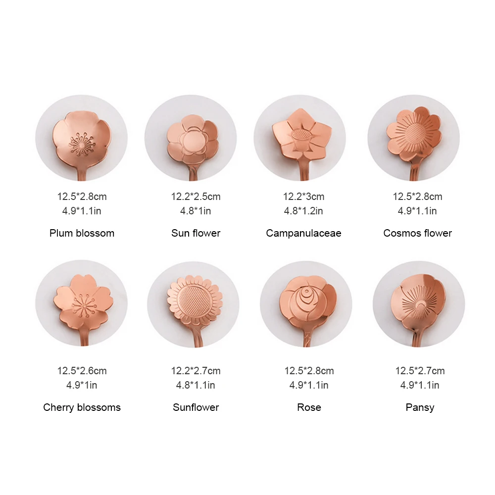 8 шт./компл. Нержавеющая сталь Кофе цветок Форма Чай ложка для мороженого ложки посуда Кухня инструменты