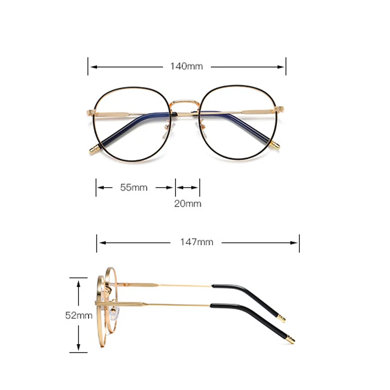 Seemfly ретро круглые очки с оправой из сплава оправа для женщин и мужчин сверхлегкие оправы для очков оптические очки унисекс очки Oculos De Grau