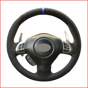 

MEWANT Black Suede Leather Steering Wheel Cover for Subaru Forester 2008-2012 Impreza 2007-2014 Legacy Outback 2006-2009 Exiga 2