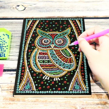 

64 Pages Diamond Painting Notebook Diary Book DIY Mandala Special Shaped Diamond Embroidery Cross Stitch A5 animals Notebook