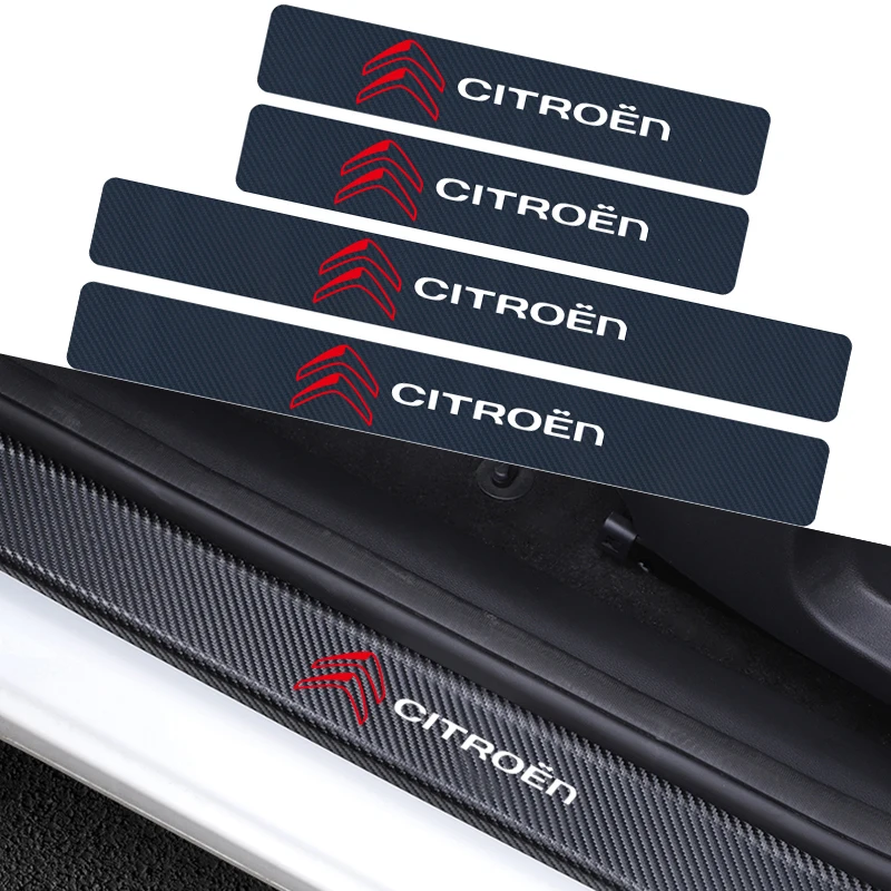 

4PCS Car Door Sill Carbon Fiber Sticker Auto Threshold Protector For Citroen C4 C1 C5 C3 C6 C-ELYSEE VTS decoration Accessories