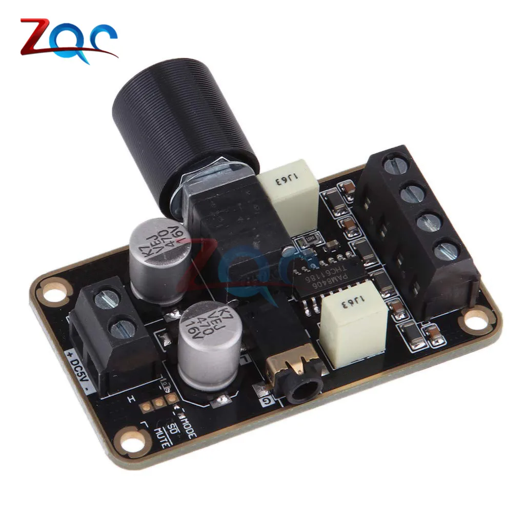 DC 5V PAM8406 Digital Amplifier Board Stereo Dual Channel 5Wx2 Class D Power Amplifier Module overheat power supply protection