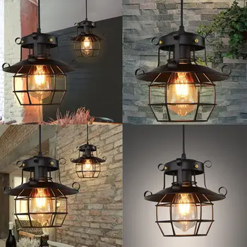 

Vintage Pendant light Metal Industrial lamp Ceiling light Chandelier Fixtures Cage Edison Nordic Retro Loft Lamp Home Decoration