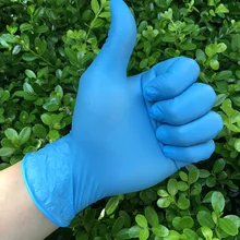 Одноразовые Синие нитриловые безпорошковые медицинские перчатки лабораторные резиновые инспекционные промышленные водонепроницаемые маслостойкие перчатки