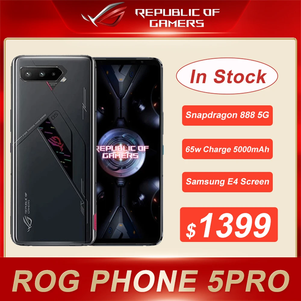 Asus ROG Phone 5 смартфон с 5-дюймовым дисплеем процессором Snapdragon 6 78 ОЗУ 18 ГБ ПЗУ 512 6000 мАч
