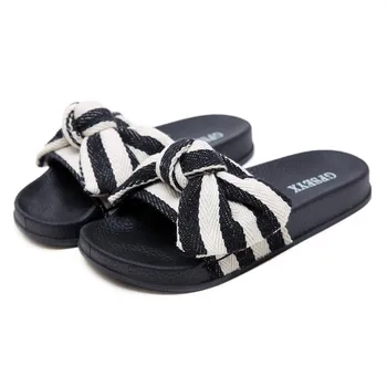 

Women Slipper Summer Bow Knot Slipper Fashion Casual Home Slippers Beach Shoes 35-43 size 3 color zapatos обувь daily wear gifts