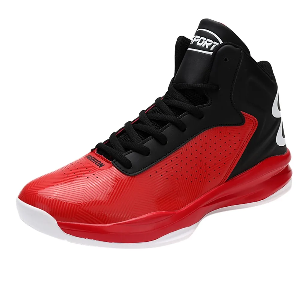 Man High-top Jordan Basketball Shoes Men's Cushioning Light Basketball Sneakers Anti-skid Breathable Outdoor Sports Shoes#g4 - Цвет: Красный