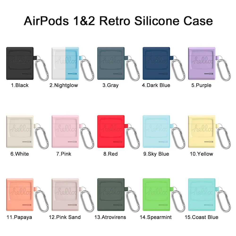 Macaron Ретро Чехол для наушников для Airpods чехол милый силиконовый Bluetooth наушники защитный чехол-1or2 поколение 15 цветов
