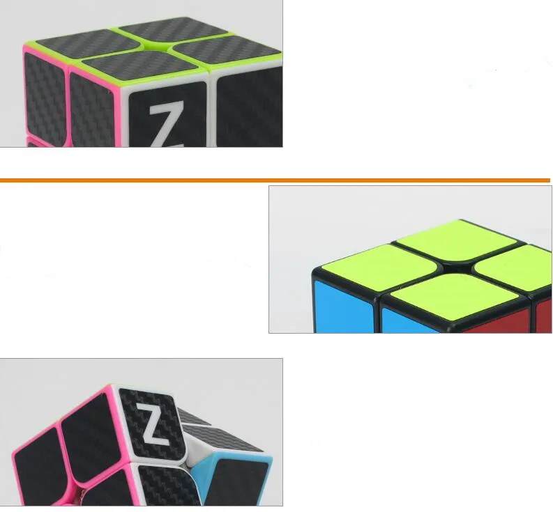 Z cube магический куб скоростной куб 2X2X2 гладкая Магическая наклейка из углеродного волокна кубик скорости Рубикс крутые детские игрушки