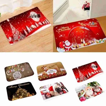 

Christmas Carpet Door Mat Santa Ornament Christmas Decor For Home Decor Soft Comfortable Antistatic Dustproof Mat 40 * 60cm