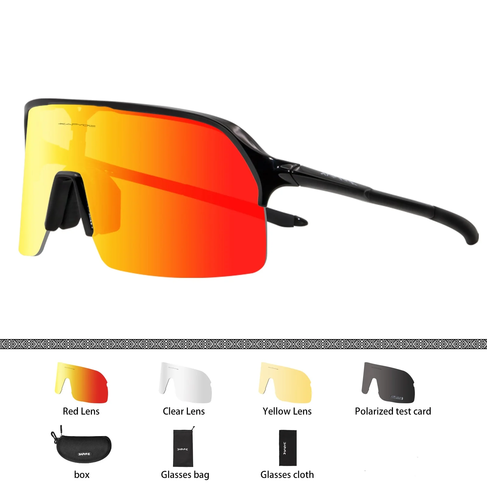 Polarised Cycling Glasses With 4 Interchangeable Lenses Sport_voghion.com
