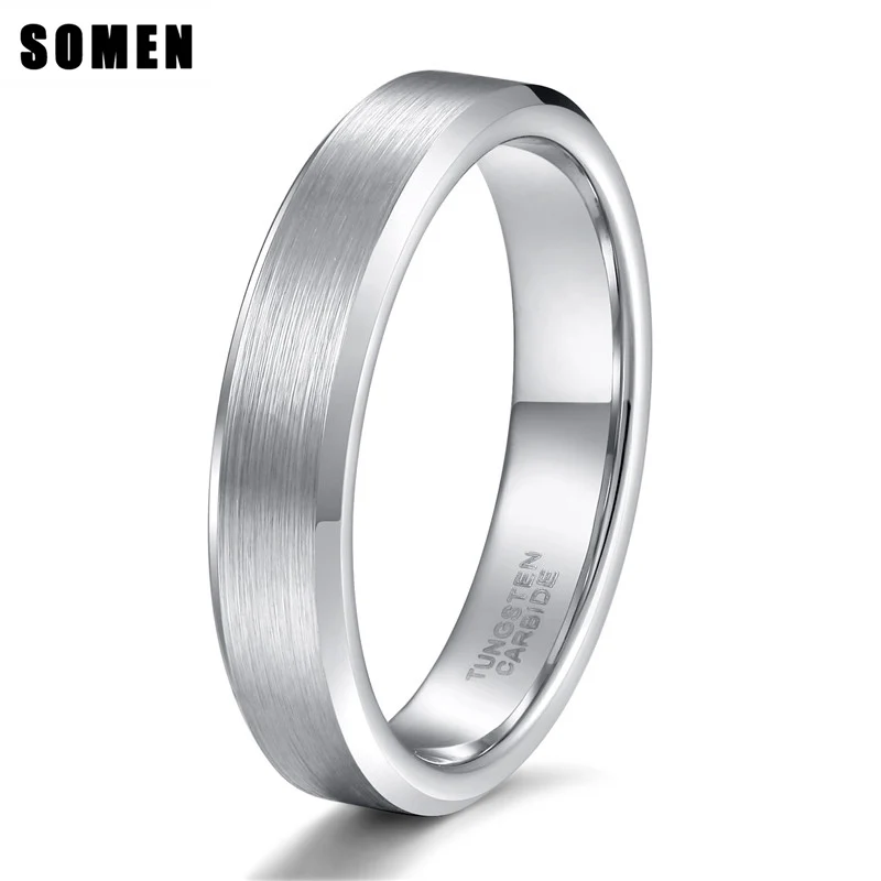 Tungsten Carbide Silver Polished Wedding Band MENS WOMENS Engagement Bridal Ring 