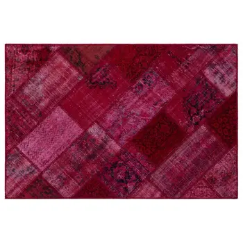 

Handmade Red Vintage Overdyed Patchwork Area Rug 120 X180 Cm-3'11''X5'11''