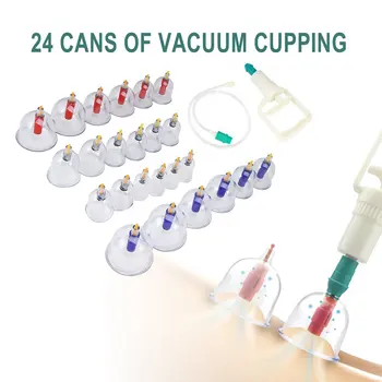 

Chinese Health Care Medical Vacuum Body Cupping Set 24Pcs Massage Cans Cup Biomagnetic Massage Therapy Body Relaxation Kit
