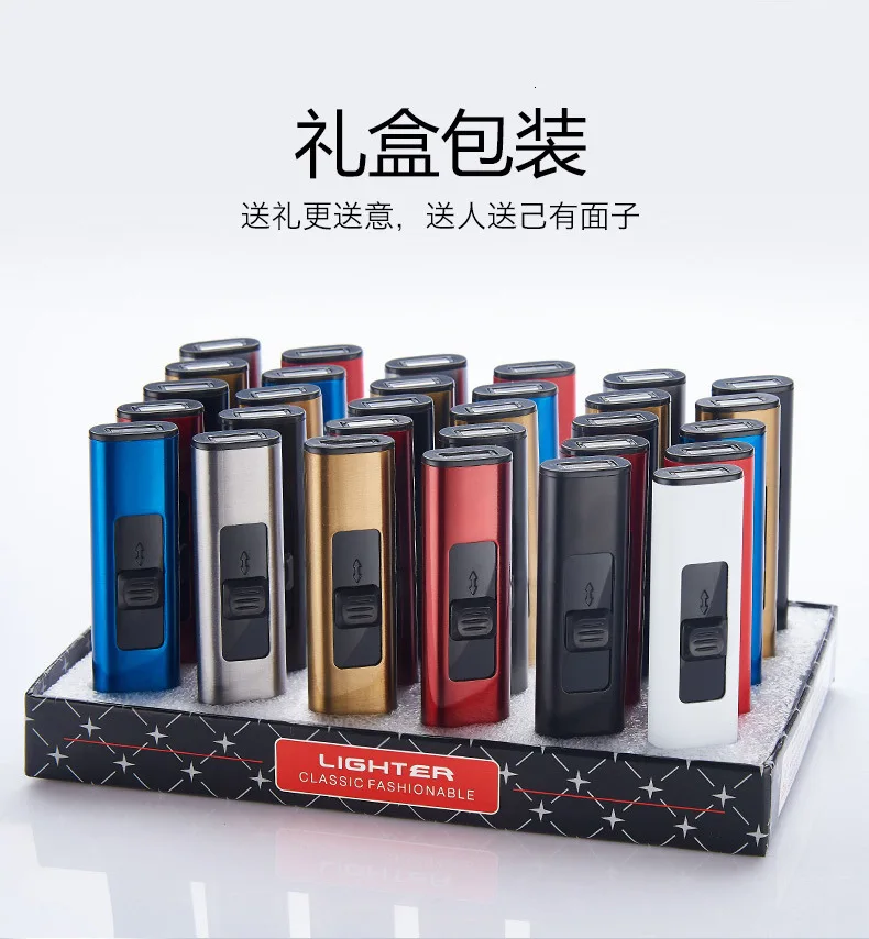 Оригинальность Windbreak Usb зарядка Зажигалка точечный детектор дыма зажигалка