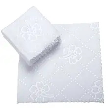 1 шт. ультразвуковая кружевная квадратная белая салфетка Wmbossed волокна салфетки носовой платок одноразовые принадлежности для отеля ресторана