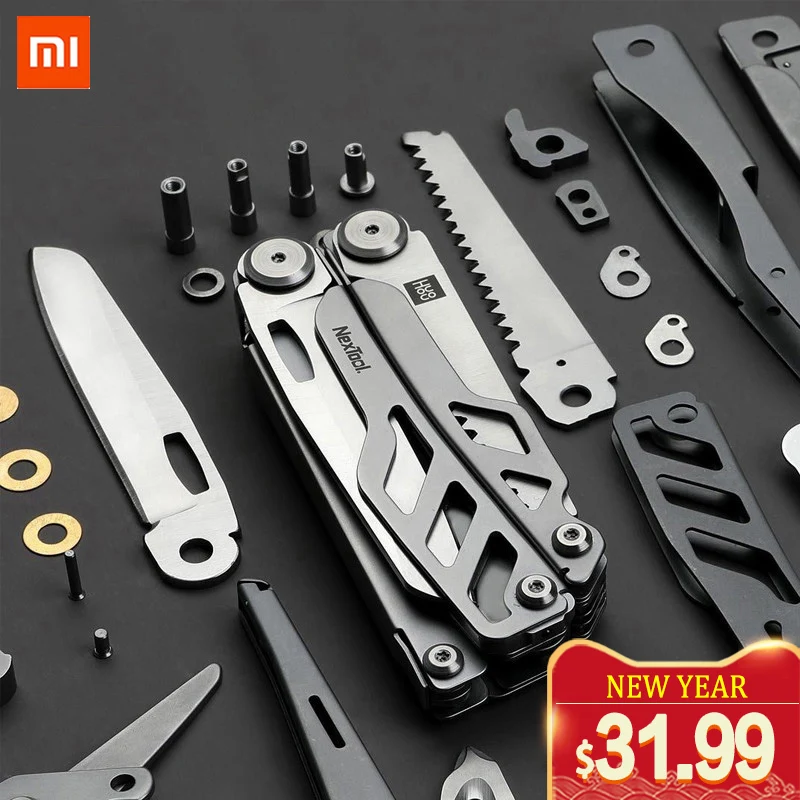 Online Xiaomi huohou multi funktion Folding Messer Flasche Opener Schraubendreher Zangen Edelstahl Armee Messer Jagd Outdoor Camping