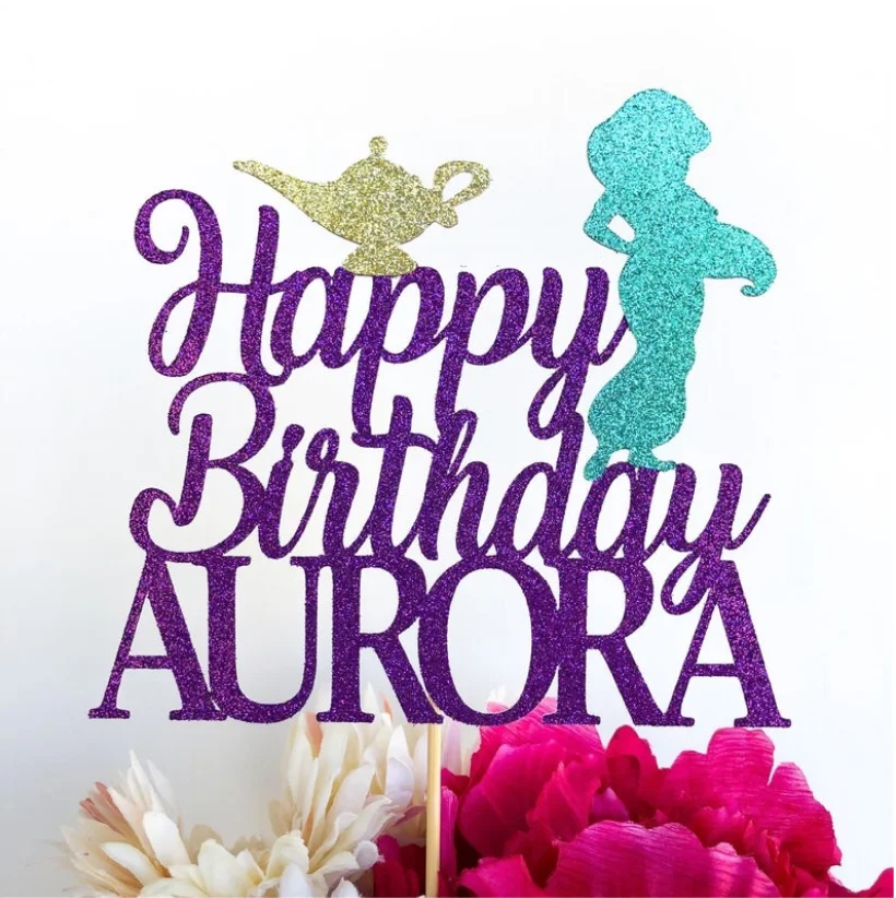 Decoration De Gateau Personnalise Jasmine Aladdins Fete D Anniversaire Jasmine Decoration Princesse En Une Piece Aliexpress