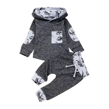 

Spring Autumn Baby Boy Clothes Set Printing Long Sleeve Hoodies And Trousers Kids Two-piece Outfit Set