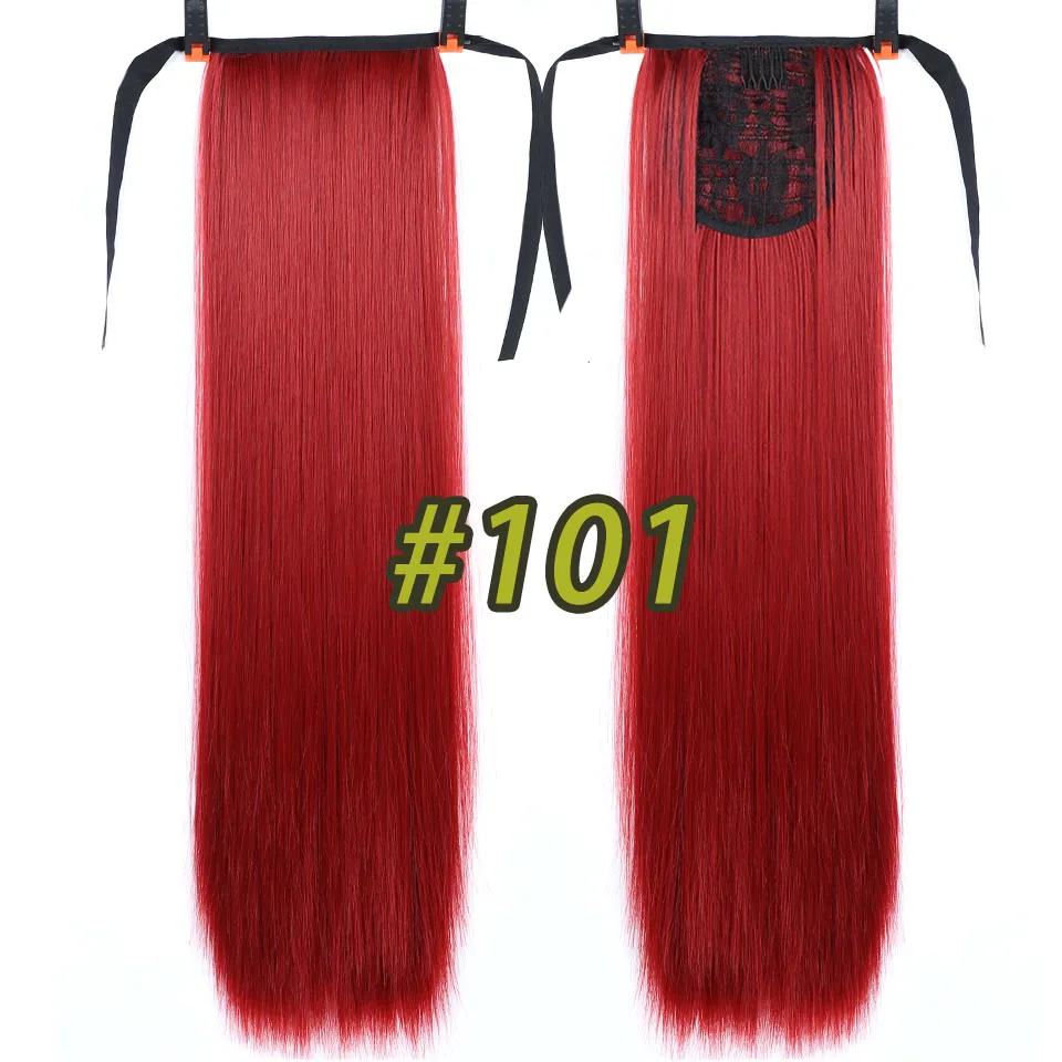 LUPU новые женские прямые волосы конский хвост 2" Синтетические высокотемпературные волокна тепла шнурок ремень черный коричневый расширенный черный Хай