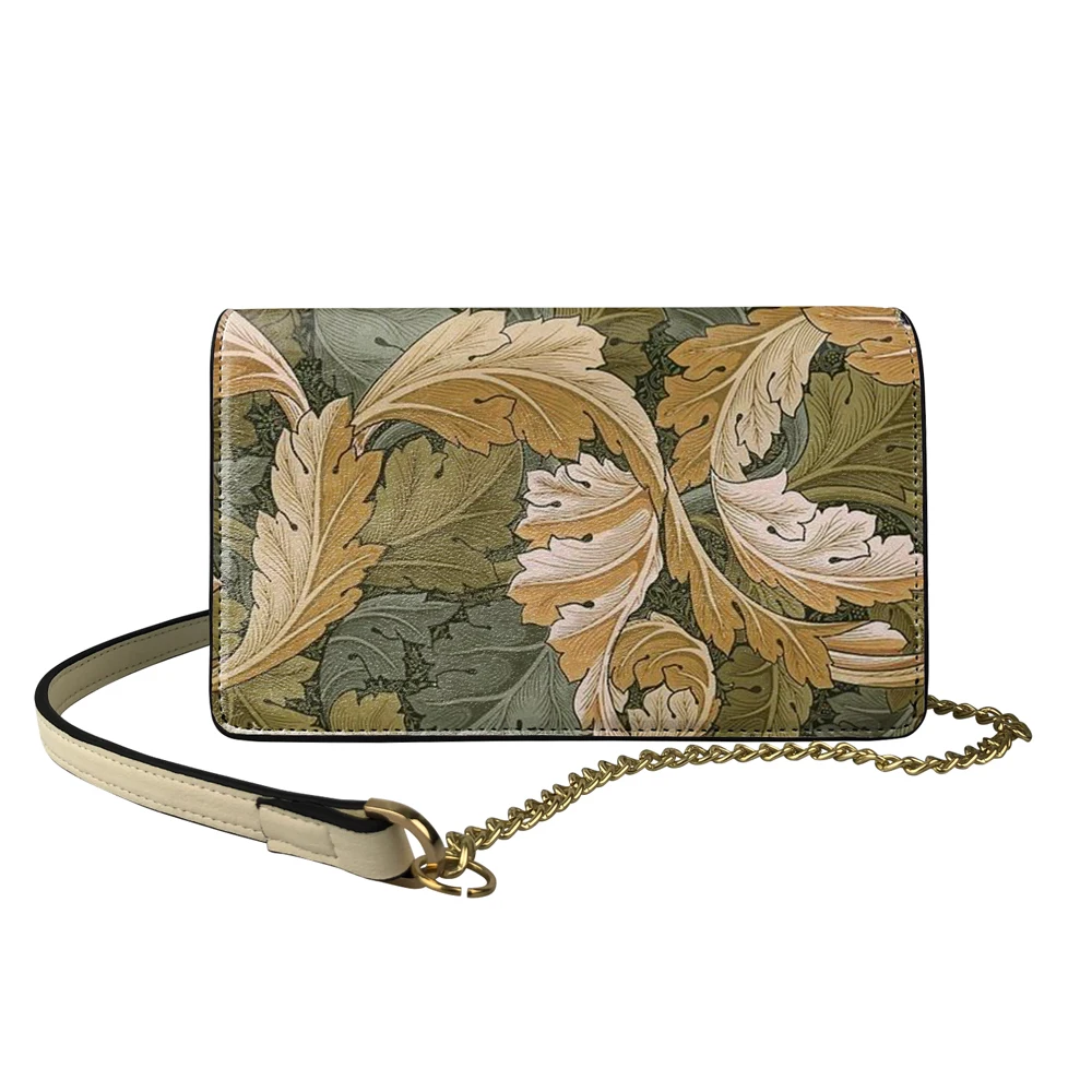 

NOISYDESIGNS Mini Women Evening Bag Leather Party Handbags William Morris Pimpernel Floral Fabric Print Shoulder Crossbody Bags