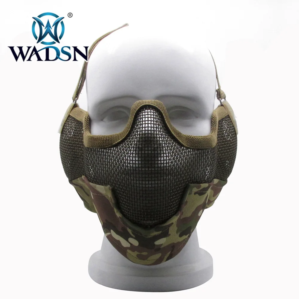 Tactical Military CS Airsoft Pro Safety Metal Mesh Strike Half Face Scouts Mask