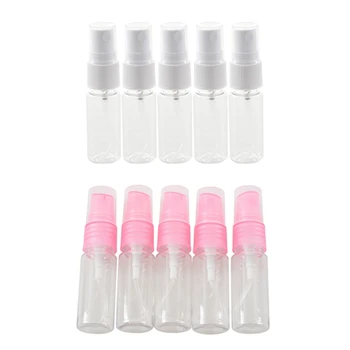 

10 Pcs Empty Pink / Clear White Spray Bottle Pump 15ML