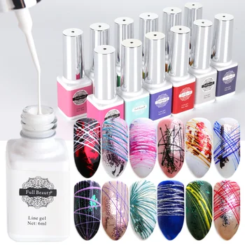 

12 Bottles Nail Spider Gel Wire Drawing Painting UV Gel Point Line Nail Polish Set For Manicure Pulling Silk Varnish LA731-2