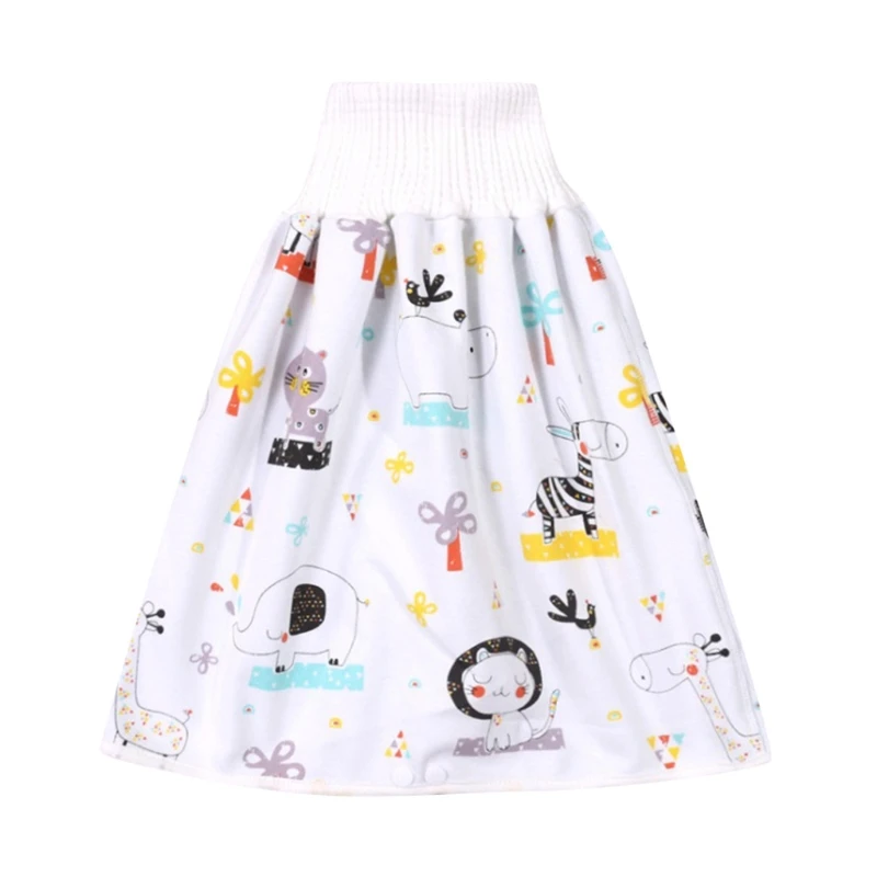 Comfy Childrens Diaper Skirt Shorts 2 in 1,Anti Bed-wetting Washable Cotton Bamboo Fiber Waterproof Bed Clothes for Baby Boy Girl Night Time Sleeping Potty Training 0~8T 