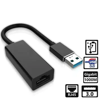 

USB 3.0 Gigabit Ethernet LAN RJ45 1000Mbps Network Adapter Hubs for Windows/Mac Data Transmission Large Compatibility Cables