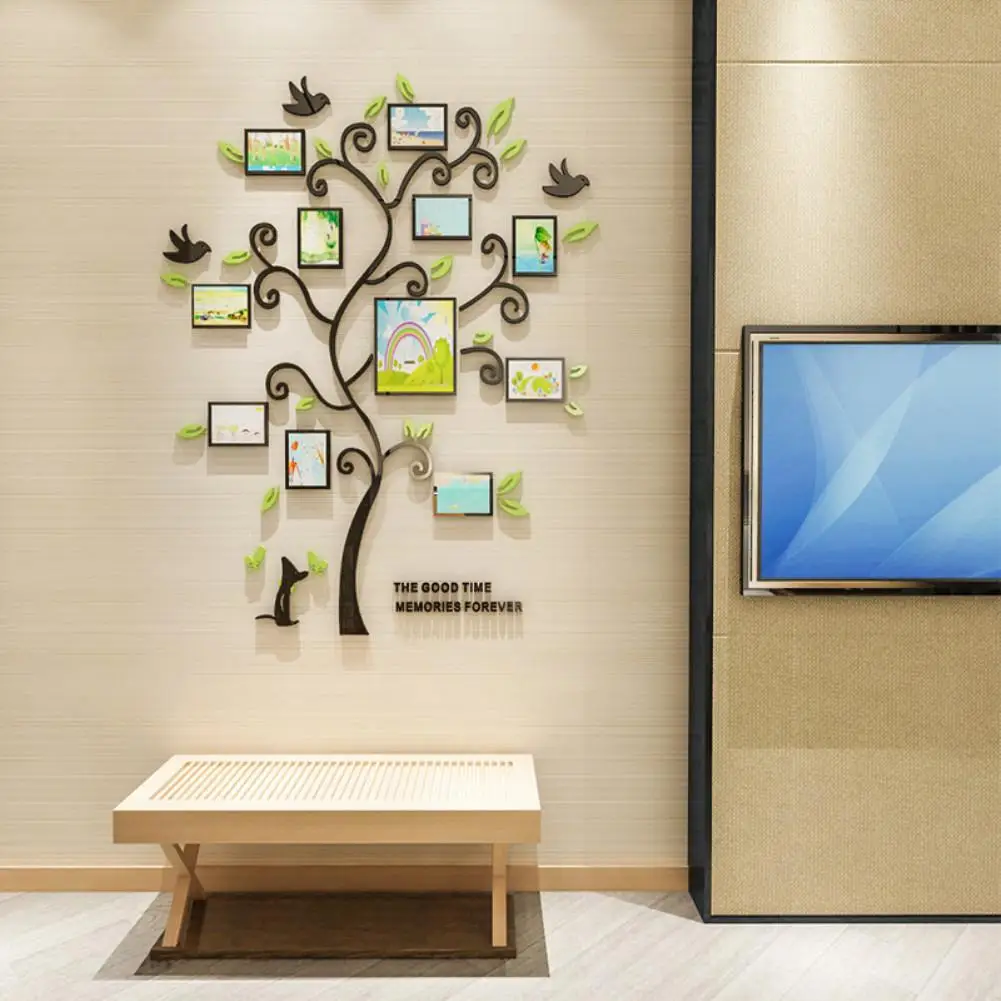 Günstig 3D DIY Montage Familie Foto Rahmen Baum Wohnkultur Design Wohnzimmer Vintage Wand Kunst Abziehbilder Poster Bild Rahmen Pegatinas